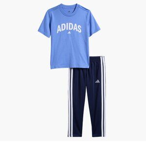 NWT ADIDAS Kids' Cotton Jersey T-Shirt & Tricot Joggers Set
